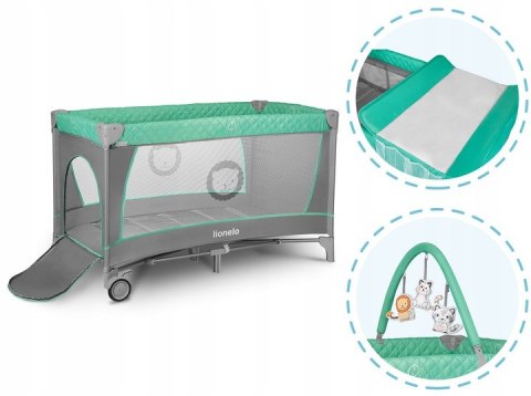 Łóżeczko turystyczne Lionelo 84 x 125 cm odcienie zieleni