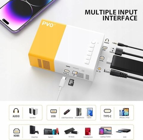 Projektor LED PVO YG300 biały