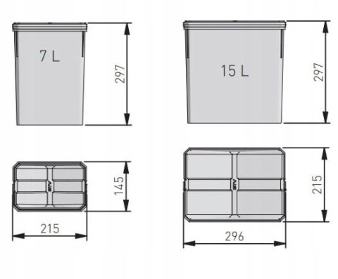 Kosz na śmieci plastik GTV 44l szary