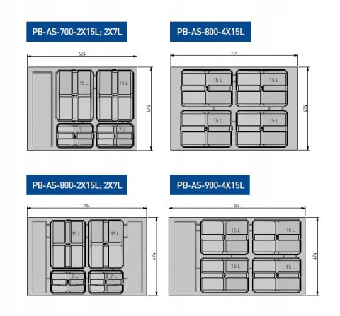 Kosz na śmieci plastik GTV 44l szary