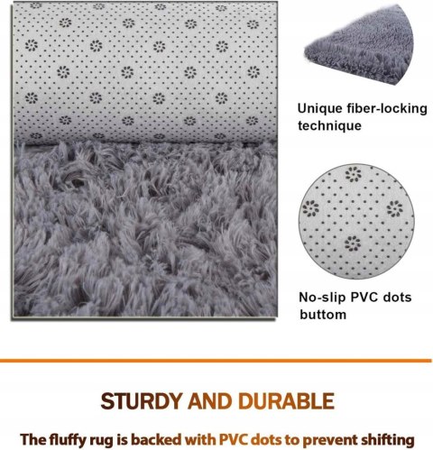 Dywan miękki, dywan włochaty, kolorowy i puszysty dywan 200 x 300