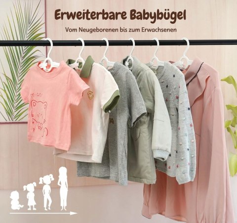 HOUISM OZDOBNY REGULOWANY WIESZAK NA UBRANIA DZIECIĘCE 24 SZT.