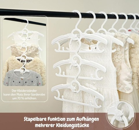 HOUISM OZDOBNY REGULOWANY WIESZAK NA UBRANIA DZIECIĘCE 24 SZT.