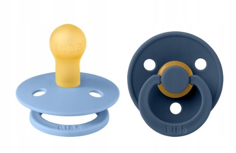 Smoczek 2 szt. Bibs okrągły kauczuk 0 + niebieski, błękitny