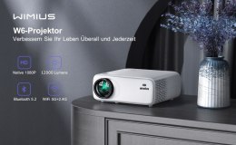 PROJEKTOR VIDEO WIMIUS W6 5G WIFI BLUETOOTH 5.2 4K RZUTNIK 1080P 60 HZ PRO