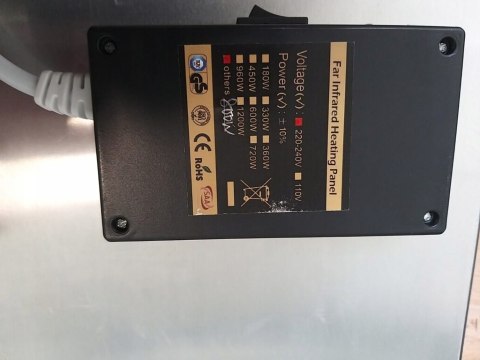 HOCOSYME SZKLANY GRZEJNIK NA PODCZERWIEŃ 120x60 cm 800W Z TERMOSTATEM