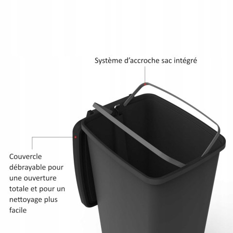 Sundis Flat Bin 4022001 Kosz na śmieci 30 l z pedałem