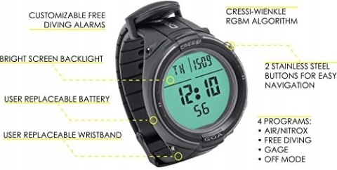 Komputer nurkowy Cressi Goa nurkowanie techniczne