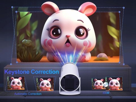 Mini rzutnik YEEFONM HY300, 4K Full HD 1080p 180°, przenośny projektor