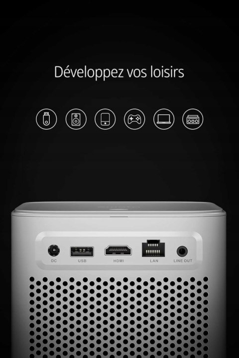 PROJEKTOR Emotn N1 500 ANSI 1080P, WiFi 5G i BT NERFLIX I HBO BIAŁY