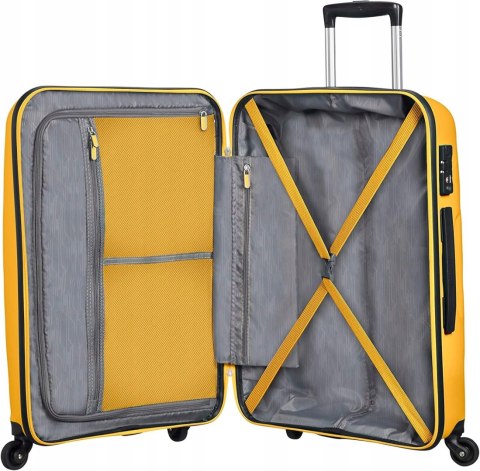 American Tourister Walizka twarda średnia żółta SPINNER 66/24 61 l