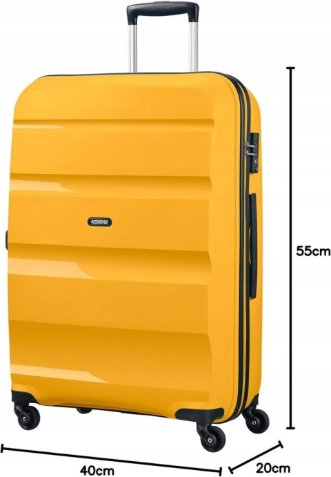 American Tourister Walizka twarda średnia żółta SPINNER 66/24 61 l