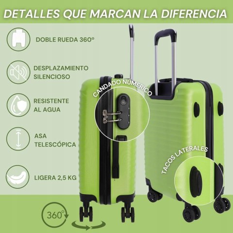 DON ALGODON Walizka twarda kabinowa 55x40x20 cm zielona