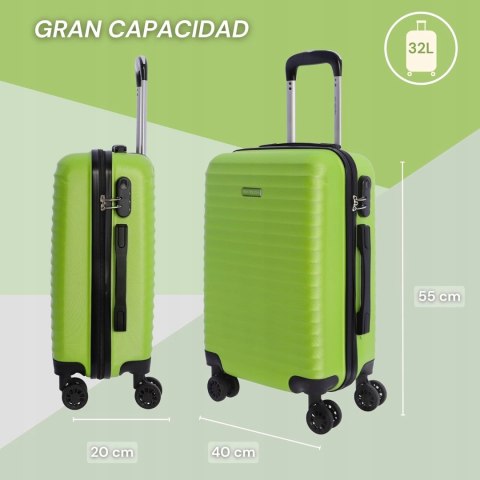 DON ALGODON Walizka twarda kabinowa 55x40x20 cm zielona