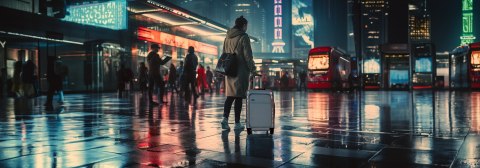 ETERNITIVE Lekka Walizka Kabinowa 40L I 55cm Uchwyt na Telefon i Napój