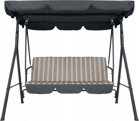 Huśtawka ogrodowa 3 osobowa z baldachimem regulowanym 112 x 160 x 150 cm