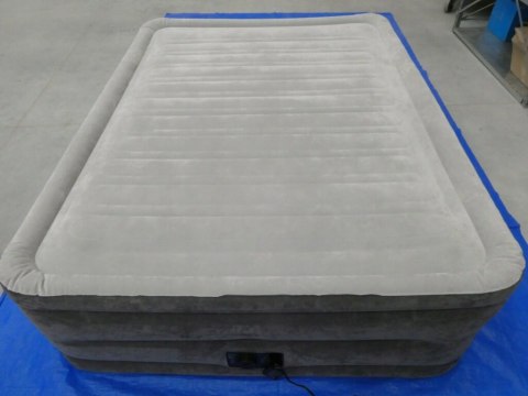 Materac dwuosobowy Intex 203 x 152 x 56 cm szary wbudowana pompka