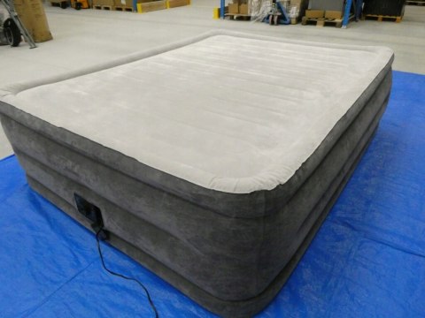 Materac dwuosobowy Intex 203 x 152 x 56 cm szary wbudowana pompka