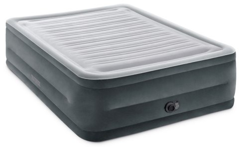 Materac dwuosobowy Intex 203 x 152 x 56 cm szary wbudowana pompka