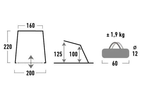 Namiot Plażowy Pop up High Peak Cordoba 80 c.szary 10137