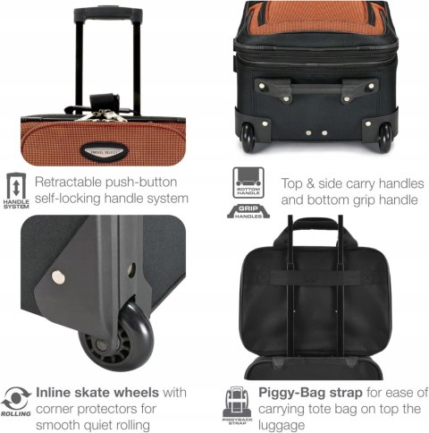 Travel Select Amsterdam zestaw walizek miękkich 8 części