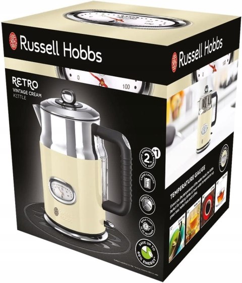 Czajnik elektryczny Russell Hobbs 21672-70 2400 W 1,7 l beżowy/brązowy