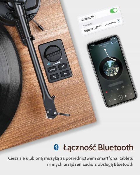 Gramofon 1 BY ONE H004 Bluetooth wood