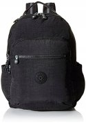 Kipling plecak miejski SEOUL czarny duży z kieszenią na laptopa