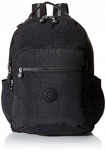 Kipling plecak miejski SEOUL czarny duży z kieszenią na laptopa