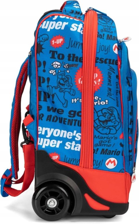 SUPERMARIO Plecak na kółkach z uchwytem i ukrytymi naramiennikami 36x23X47H