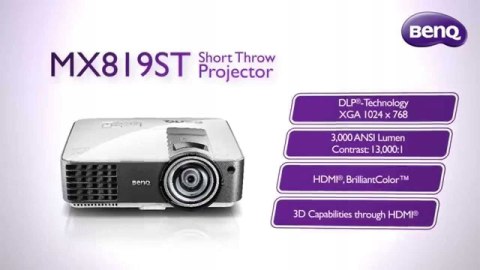 Projektor DLP BenQ MX819ST SHORT THROW FV23% NOWY