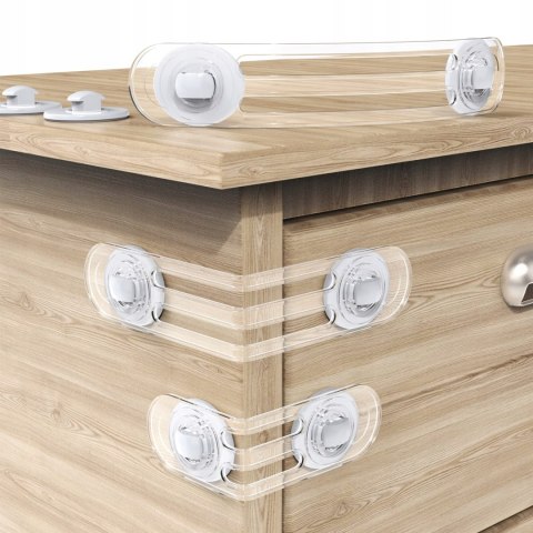 11 sztuk przezroczystych zabezpieczeń przed dziećmi do szafy i szuflad