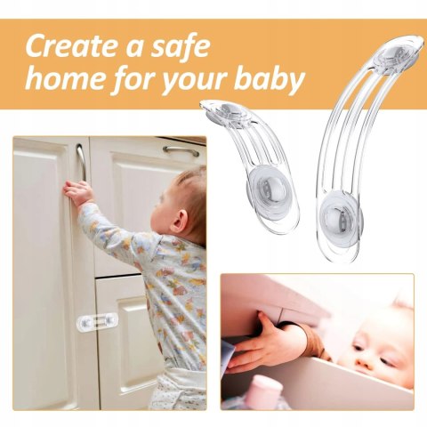 11 sztuk przezroczystych zabezpieczeń przed dziećmi do szafy i szuflad