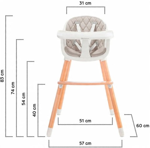 Krzesełko do karmienia Kinderkraft 84 x 58 x 23 cm