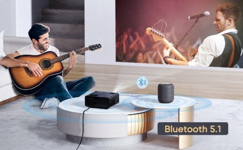 Projektor TOPTRO TR22 CZARNY 1080P 4K FULL HD KOREKCJA WIFI 5G BLUETOOTH