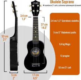 3rd Avenue Ukulele Soprano dla początkujących, 21 cali