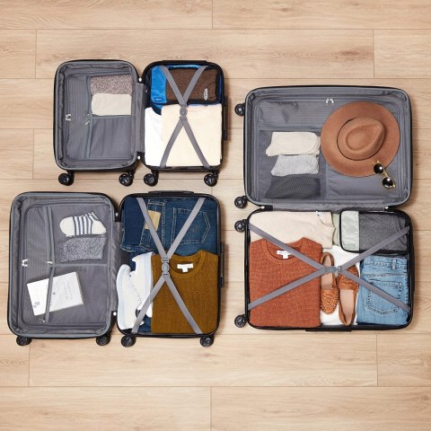 Amazon Basics Twarde walizki czarna, zestaw 3 sztuk (55 cm, 68 cm, 78 cm)