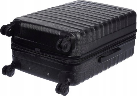 Amazon Basics Twarde walizki czarna, zestaw 3 sztuk (55 cm, 68 cm, 78 cm)