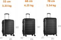 Amazon Basics Twarde walizki czarna, zestaw 3 sztuk (55 cm, 68 cm, 78 cm)
