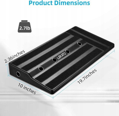 LEKATO Deska do pedałów gitarowych, 20 x 25 x 6 cm, duża pojemność