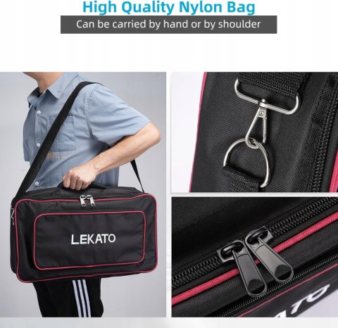 LEKATO Deska do pedałów gitarowych, 20 x 25 x 6 cm, duża pojemność