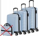 NUMADA Zestaw walizek twardych 3 szt. 53 cm, 63 cm, 75 cm niebiesku