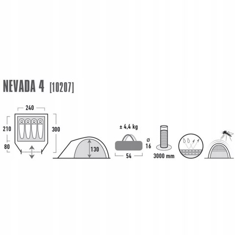 Namiot kempingowy High Peak Nevada 4 osobowy