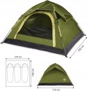 Namiot wodoodporny Lumaland Pop Up 3-osobowy zielony