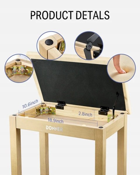 DONNER DDP-60 WOOD GRAIN pianino cyfrowe z dedykowaną ławą