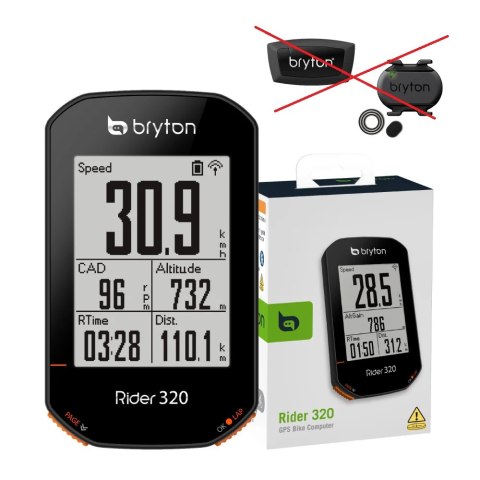 Licznik rowerowy bezprzewodowy BRYTON RIDER 320T CAD+HRM