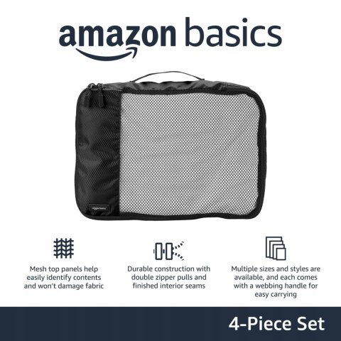 4x Organizer Amazon Basics 34,9 x 24,8 x 7,6 cm czarny