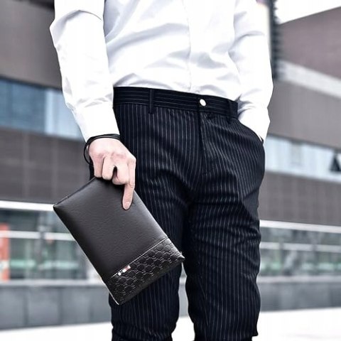 A-QMZL Kopertówka Męska elegancka torebka ze skóry PU