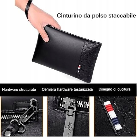 A-QMZL Kopertówka Męska elegancka torebka ze skóry PU