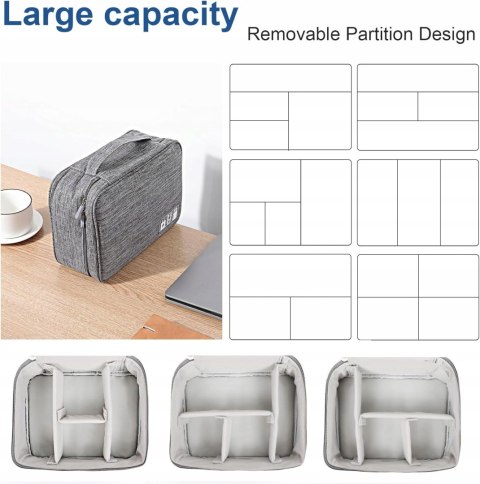 AiQInu Uniwersalna torba na kable 2-warstwowa wodoszczelna regulowana